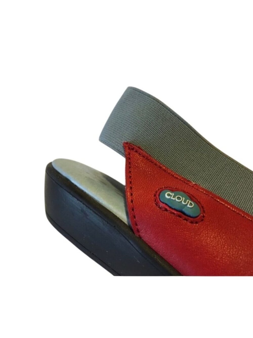 Cloud Caliber Womens 7.5 Slingback Sandals Red Leather Comfy - Picture 9 of 11